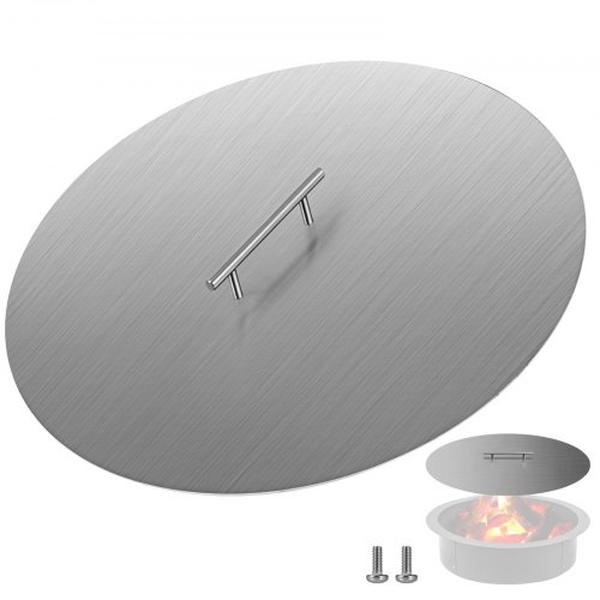 GZRSHPGZ20YC00001V0 20 in. 304 Stainless Steel Round Fire Pit Lid with 1.5 mm Thick -  Vevor