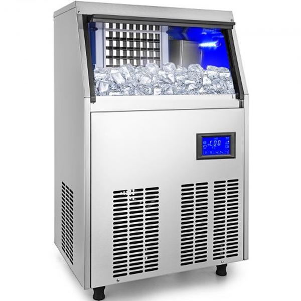 Picture of Vevor ZBJ40KGSYPPSB0001V1 110V Commercial Ice Maker with 33 lbs Water Drain Pump Storage Stainless Steel Commercial Ice Machine