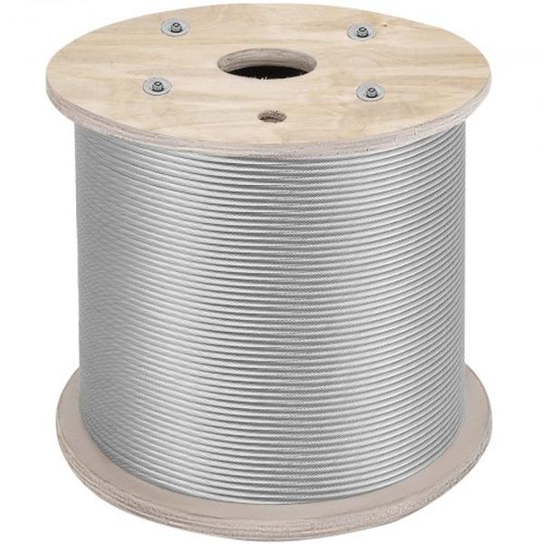 GSS7X19-6.4MM61M1V0 0.25 in. 304 Stainless Steel Cable for 7 x 9 in. Steel Wire Rope