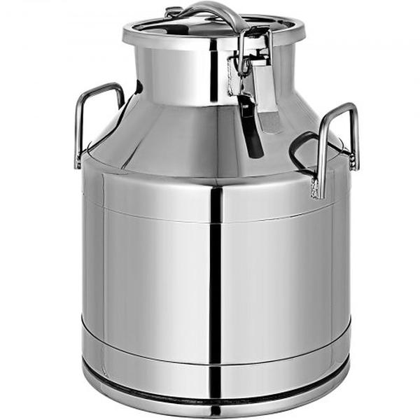 Picture of Vevor TT20L000000000001V0 304 Stainless Steel Milk Can 20 Liter Milk Bucket Wine Pail Bucket for 5.25 gal Tote Jug with Sealed Lid