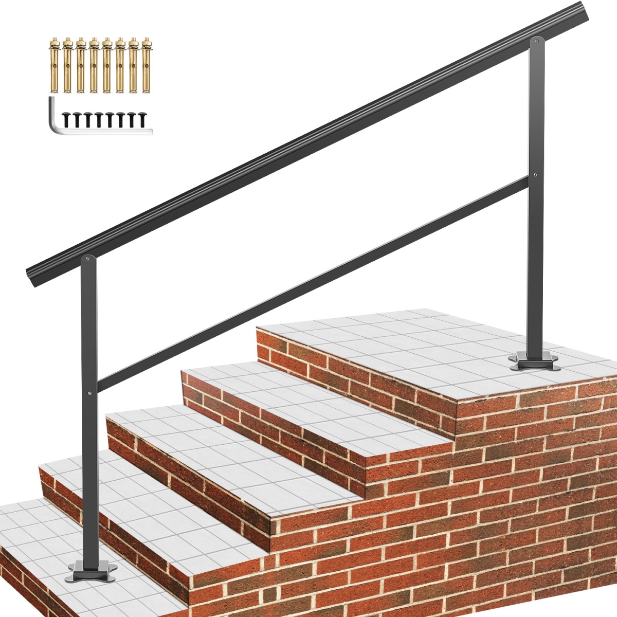 Picture of Vevor TFDGLZHS5FT585EFIV0 165 lbs Load Handrail Outdoor Stairs Aluminum Stair Handrail