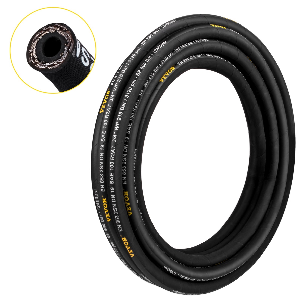 YG100FT1-2-500001V0 0.5 in. x 100 ft. Coiled Hydraulic Hose