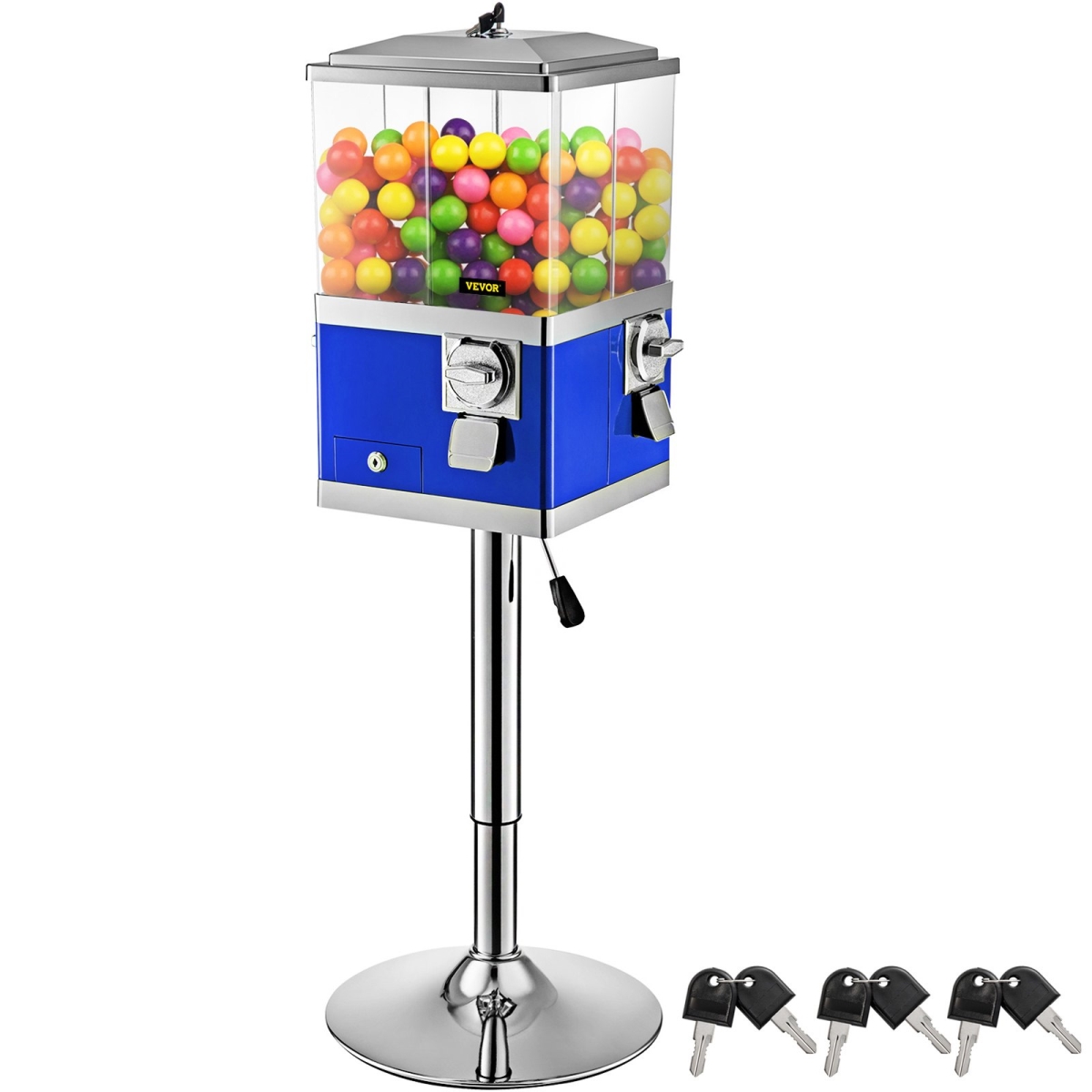 Picture of Vevor KXZSTTGJLSBDDTSEBV0 Vending Machine with Stand&#44; Blue Quarter Candy Dispenser