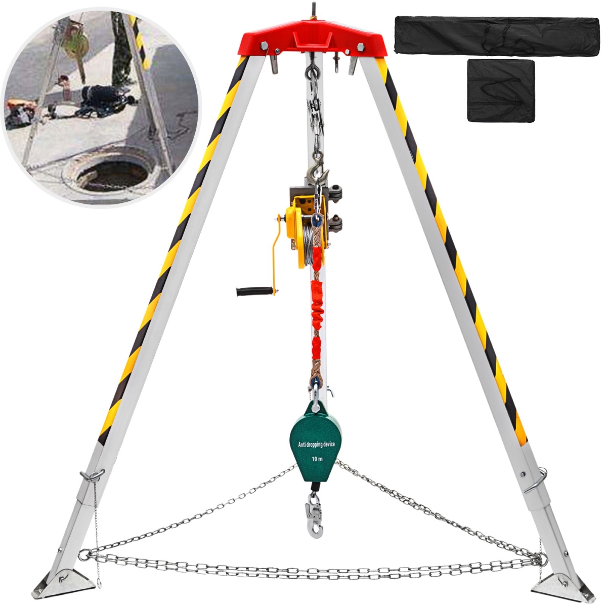Picture of Vevor JYSJJ2.15MTJZH001V0 1200 lbs Winch Confined Space Tripod Kit