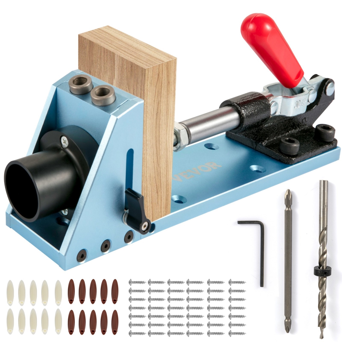 Picture of Vevor XKKJJFFFBDDWC944RV0 M4 Adjustable & Easy to Use Joinery Woodworking System Pocket Hole Jig Kit