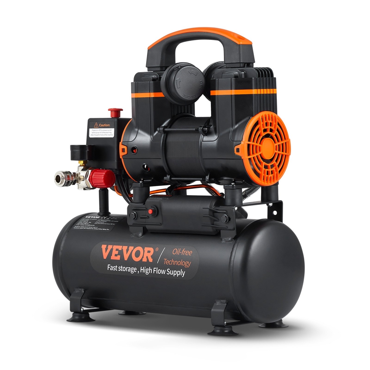 2.1 Gallon Air Compressor, 1.2HP 2.2 CFM@90PSI Air Compressors with Max. 116PSI Pressure, Oil Free Compressor Tank for Auto Repair, Tire Inflation,...