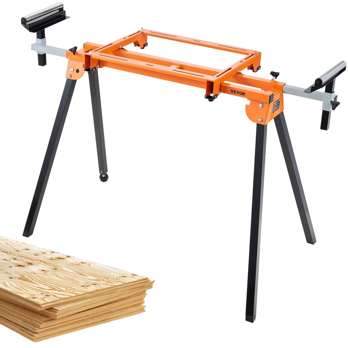 Picture of Vevor RZXXQJ79330LB8I7HV0 79 in. Miter Saw Stand with Mounting Brackets Sliding Rail - 330 lbs