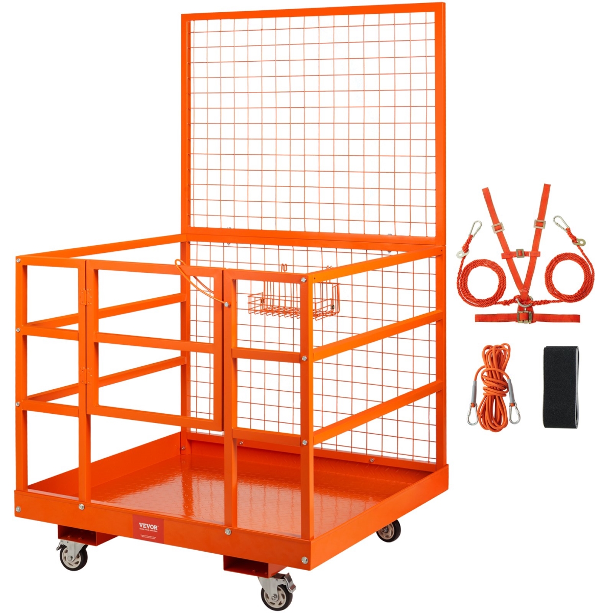 CCGZPTCYMS214BM9RV0 Forklift Safety Cage Work Platform 43 x 45 in. 1400 lbs with Wheels for Aerial
