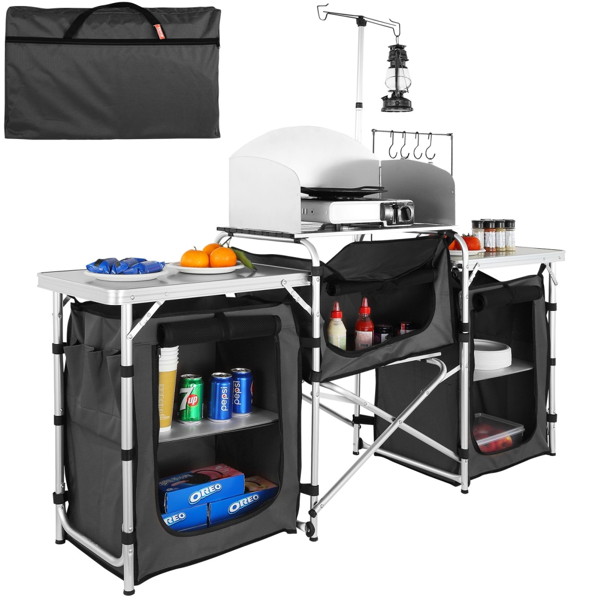 DFBKYDCFHSHSBD243V0 Camping Kitchen Table, Black