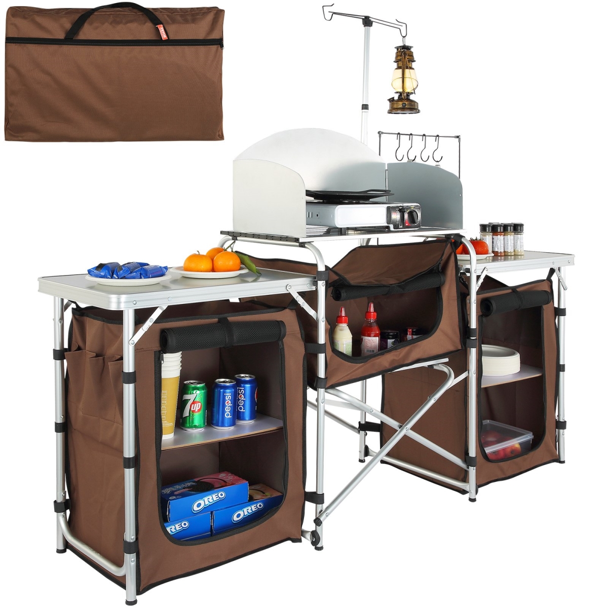 DFBKYDCFHSBZD00R7V0 Camping Kitchen Table, Brown