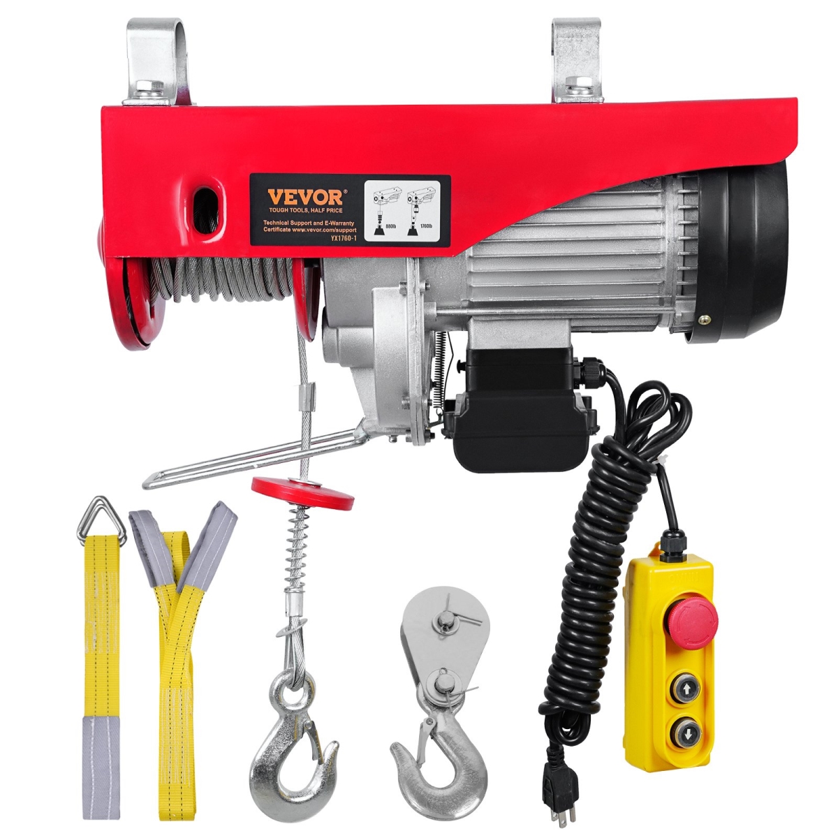 DDGSSHLYXYKKYOJE6V1 Electric Hoist 1760 lbs with 14 ft. Wired Remote Control