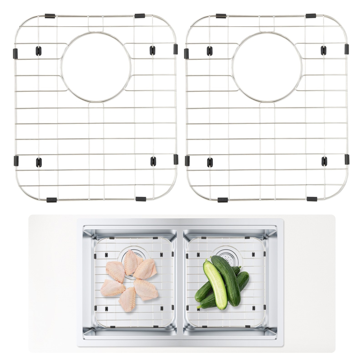 Picture of Vevor SCBHDJ21311IN9CWDV0 13.3 x 11.6 in. Sink Protector Grid - 2 Piece