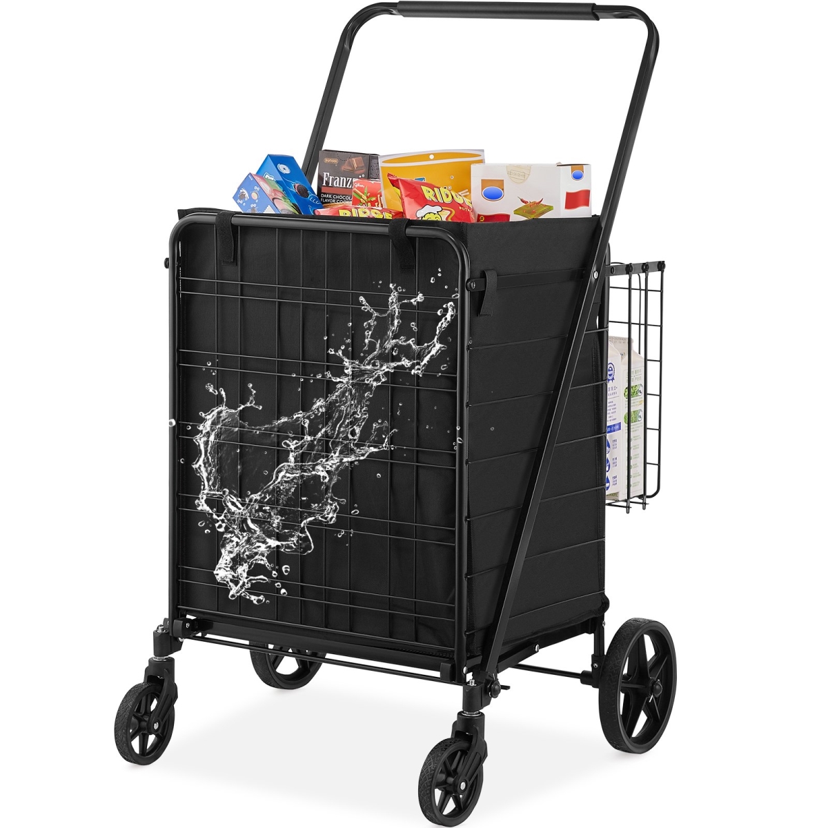 Picture of Vevor XYCZDST330186UI5MV0 Folding Shopping Cart with Removable Waterproof Liner