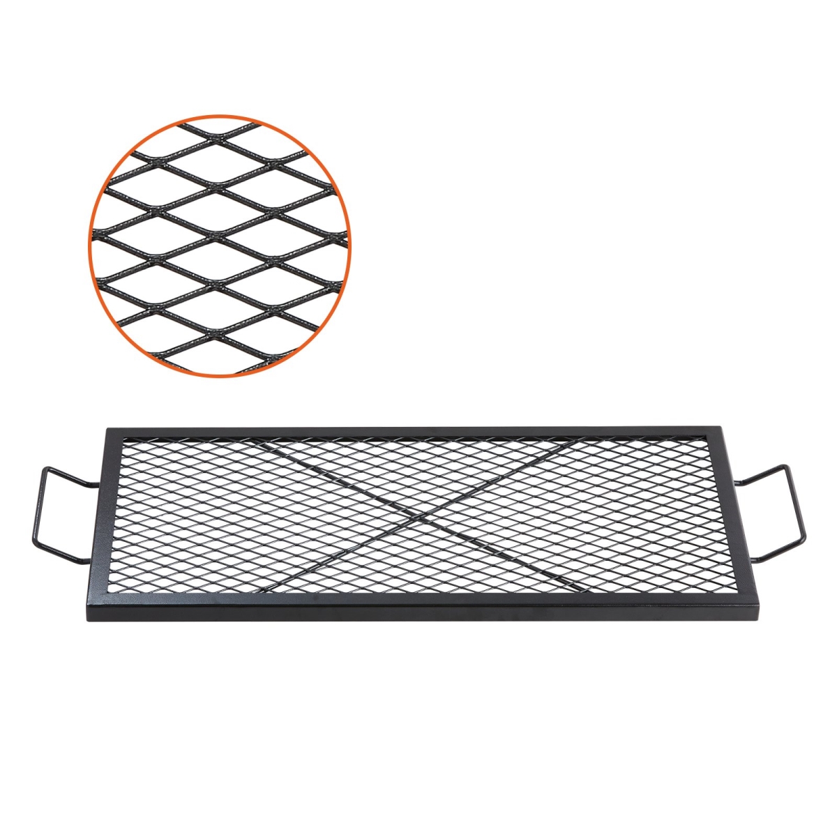32 in. X-Marks Fire Pit Grill Grate, Black