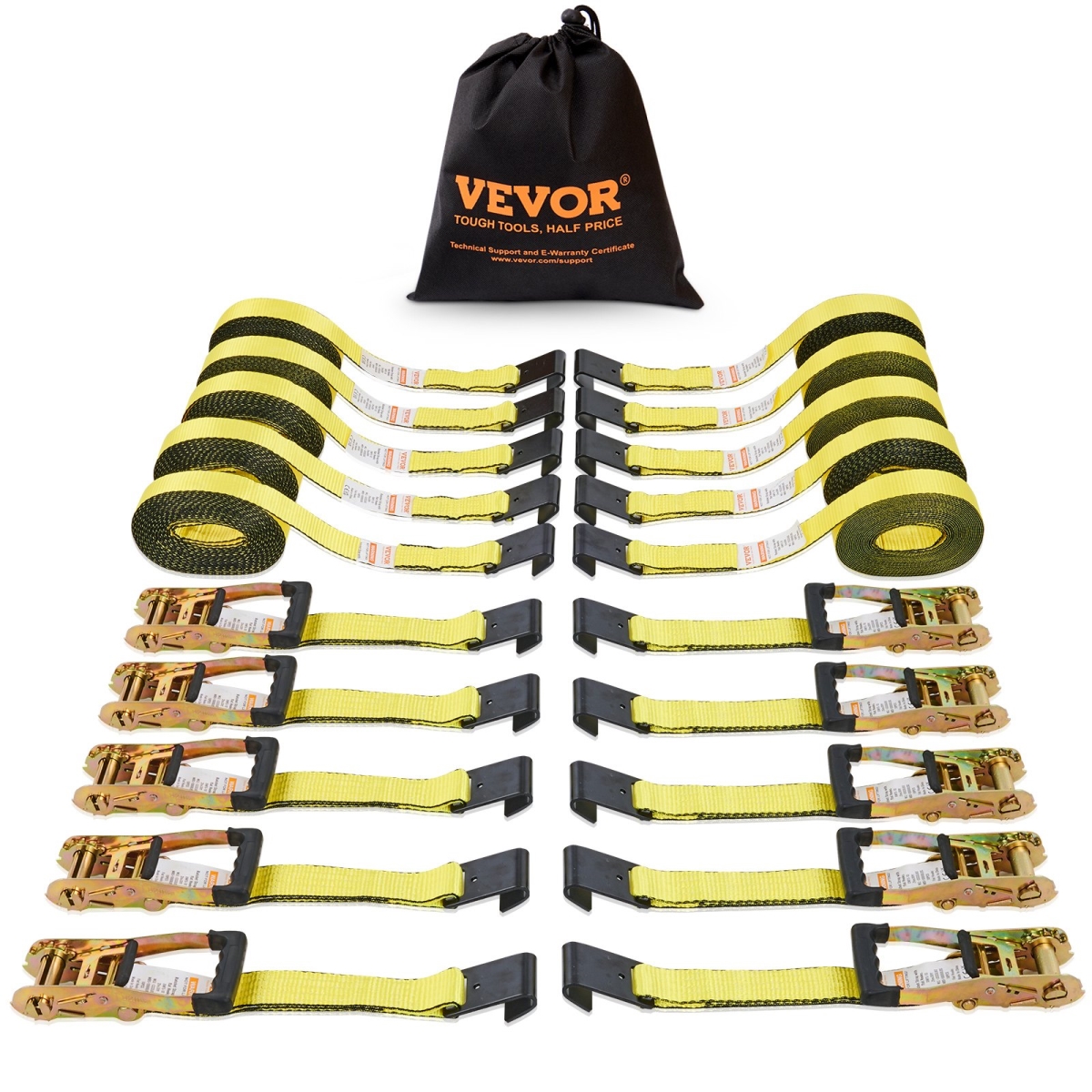 10 Pack Ratchet Tie Down Straps 10000 lbs 2" x 30' Heavy Duty for Cargo, 10PK