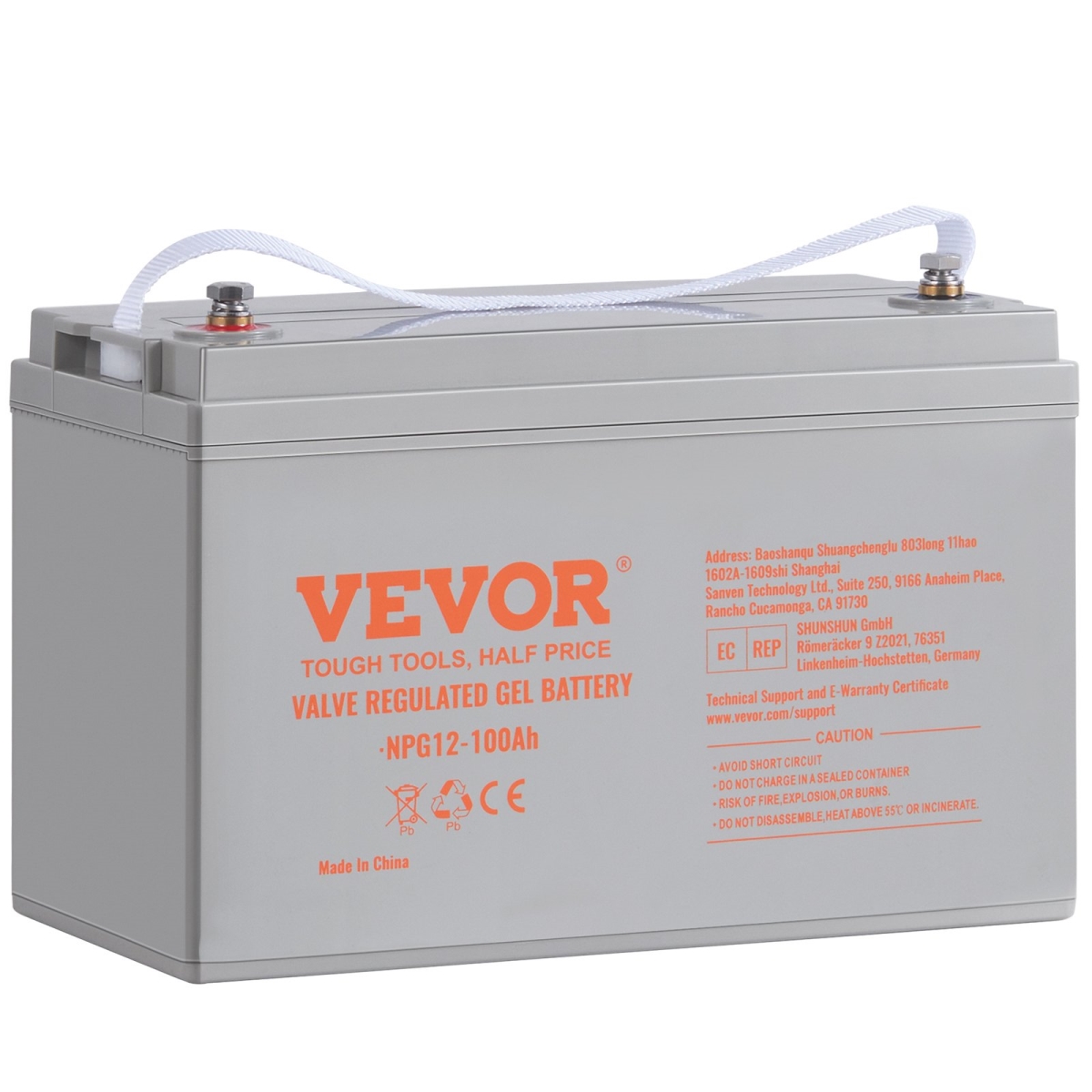 Picture of Vevor SXHDCQSDCFKSMHOVCV9 12V 100 AH Deep Cycle Battery
