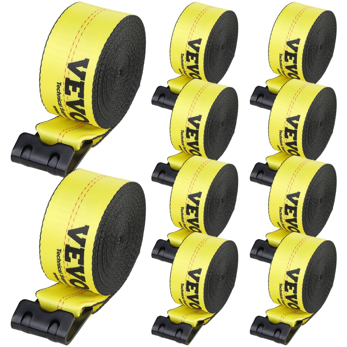 PGJPDHS4INCH4XSZKV0 4 in. x 40 ft., 6000 lbs Load Capacity Winch Straps, Yellow - Pack of 10