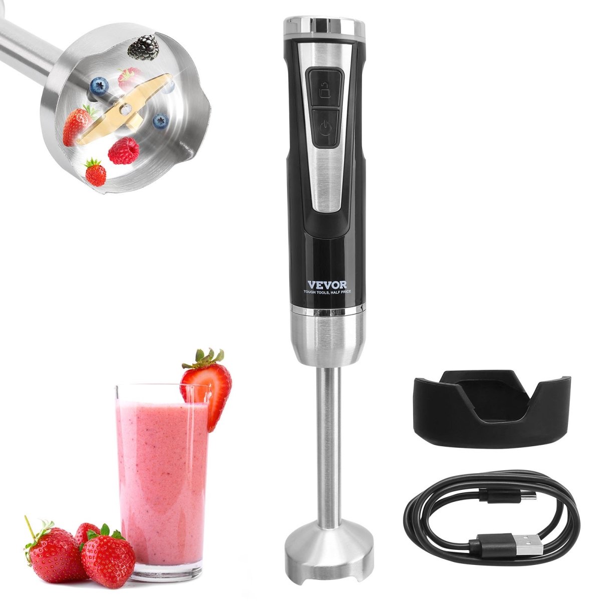 Picture of Vevor QXCDSCJ200W84IAINV1 200W Commercial Immersion Blender&#44; Black