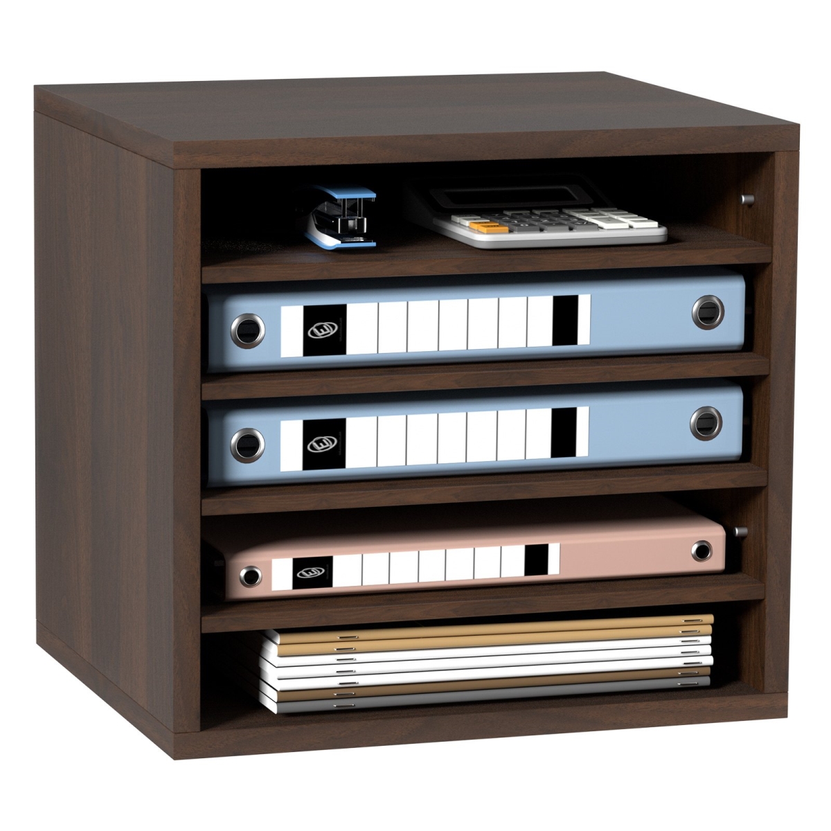 MZWJZLFPJBHB5IQZ7V0 5 Compartments Office Mailbox with Adjustable Shelves, Brown