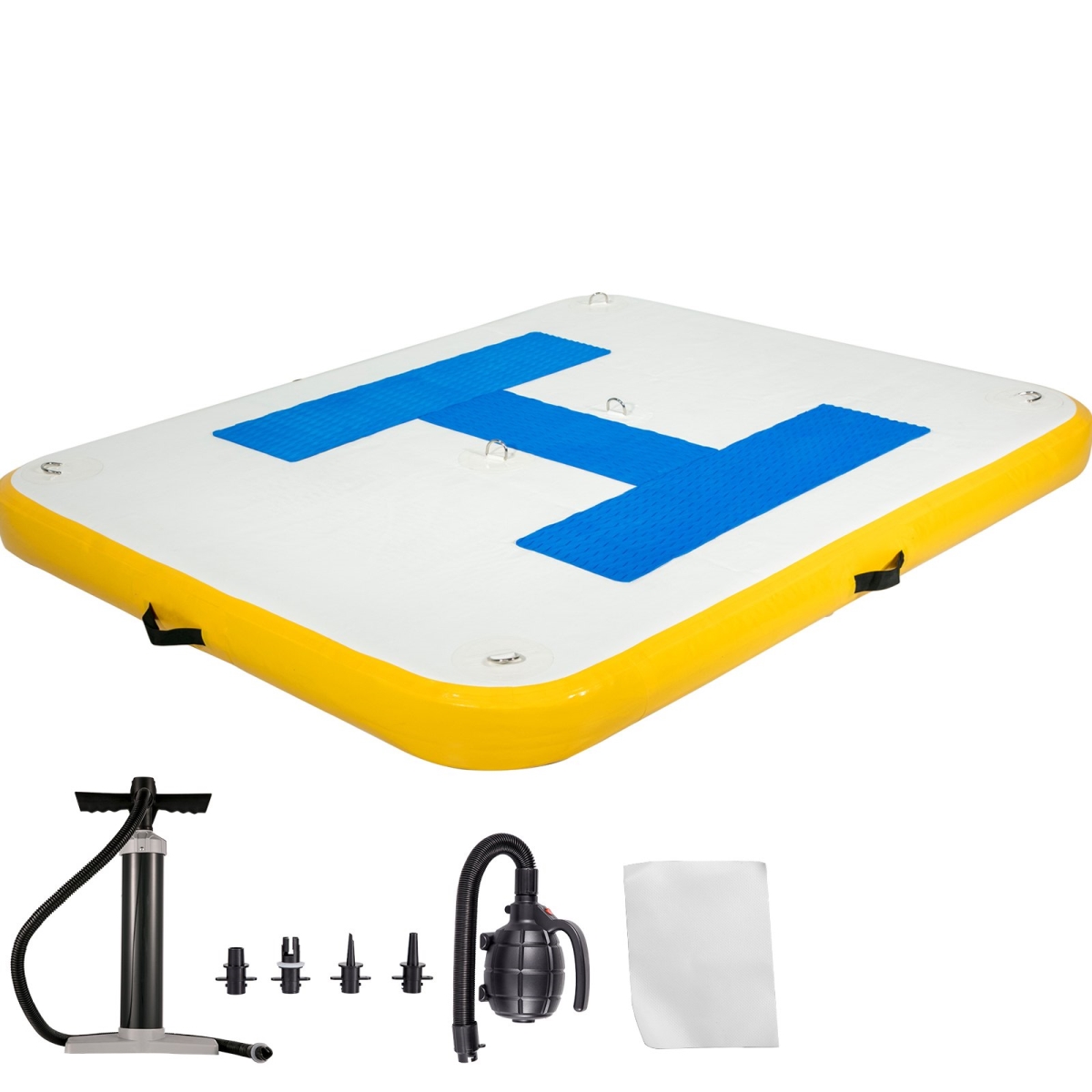 Inflatable Dock Platform, Inflatable Floating Dock 8 x 5 ft. with Electric Air Pump