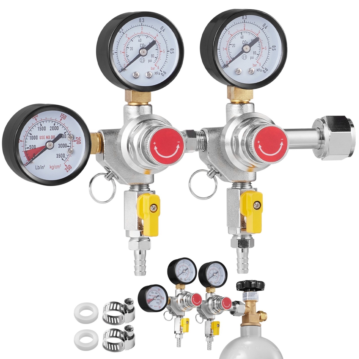 YJDJQ32CGA320HU0HV0 CO2 Regulator Gauge with 0-60PSI
