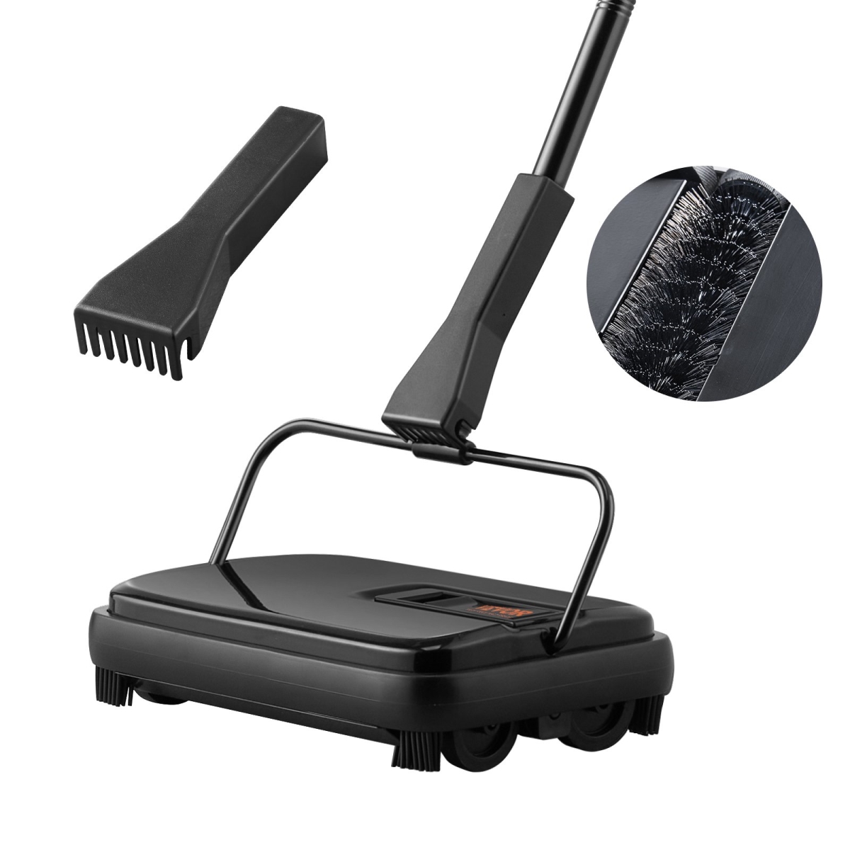 Carpet Sweeper Floor Sweeper Manual 7.87 in Sweeping Paths Non Electric