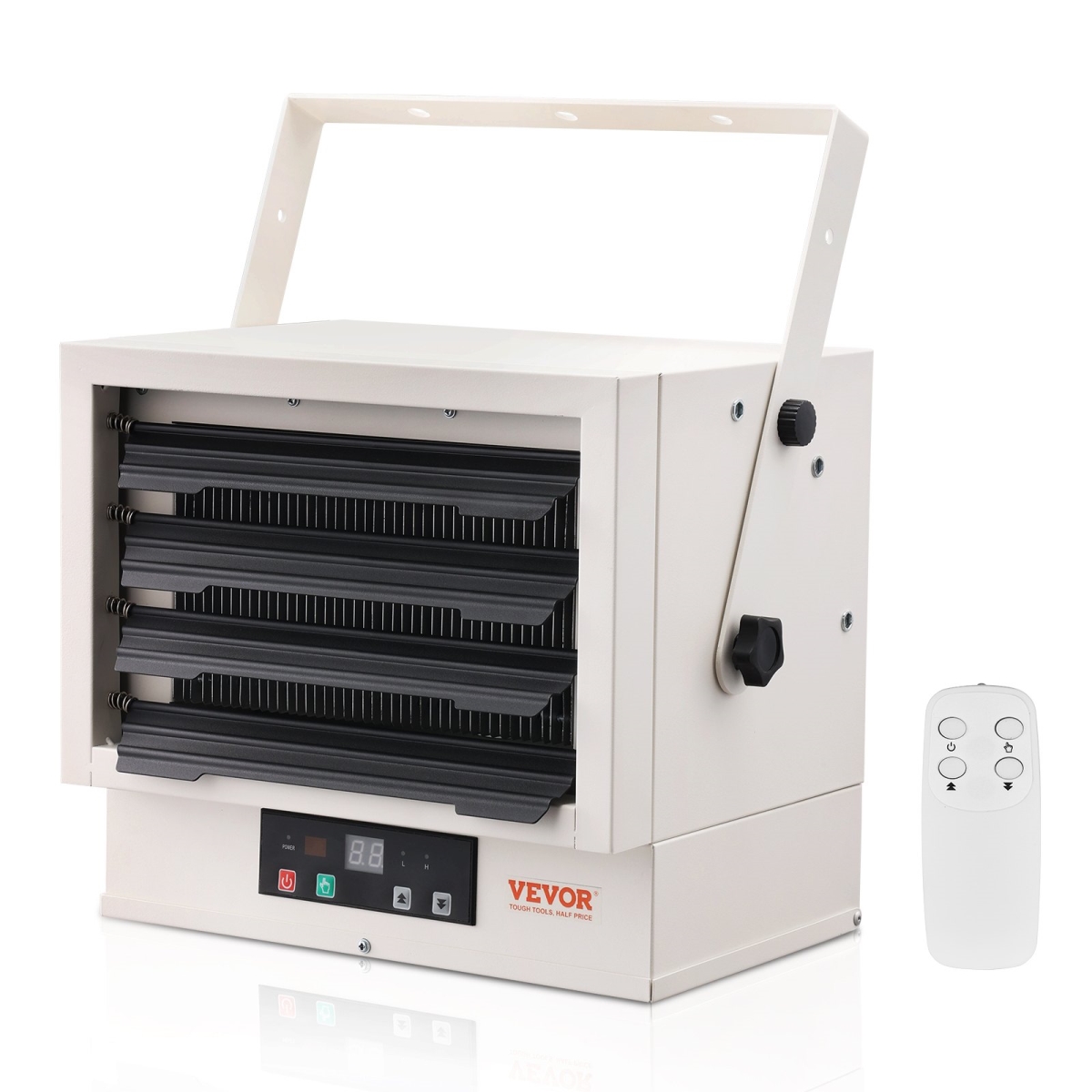 VEVOR Electric Garage Heater, 5000-Watt Digital Fan-Forced Wall/Ceiling Mount Shop Heater, with Remote Control Overheat Protection, Hardwired...