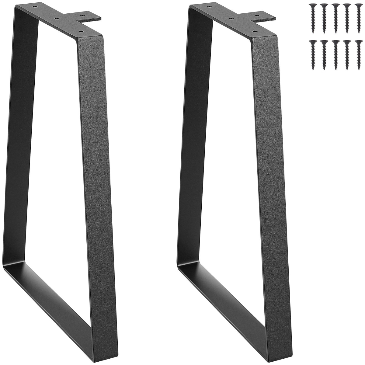 16 in. Trapezoid Steel Table Legs, Black