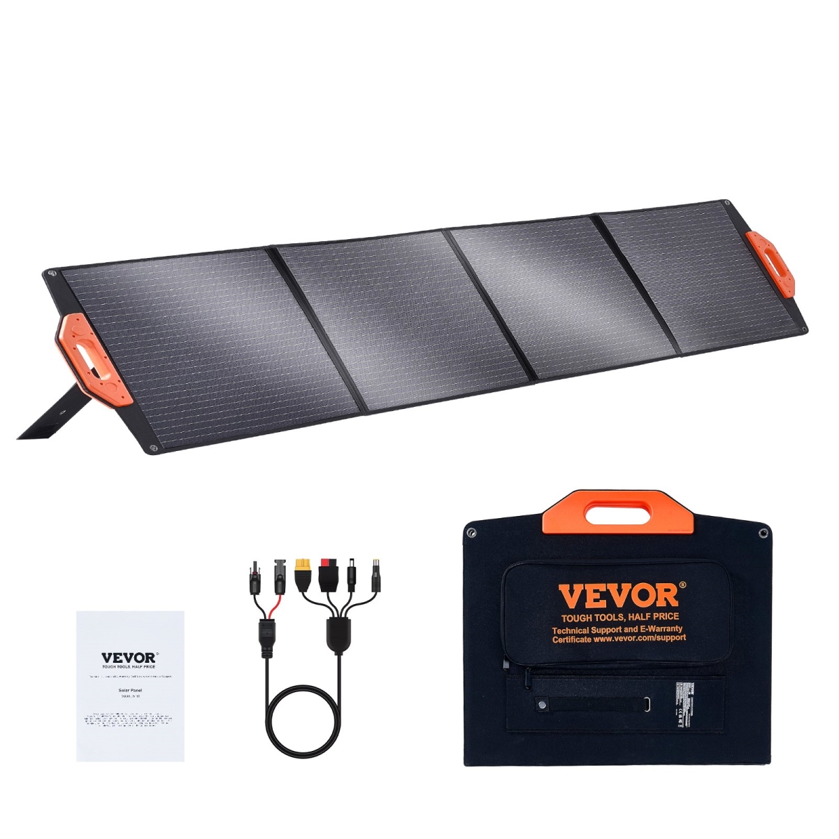 Picture of Vevor BXSDJTYNBDJEDTGRWV9 200 watt Portable Monocrystalline Solar Panel Foldable ETFE Solar Charger kit