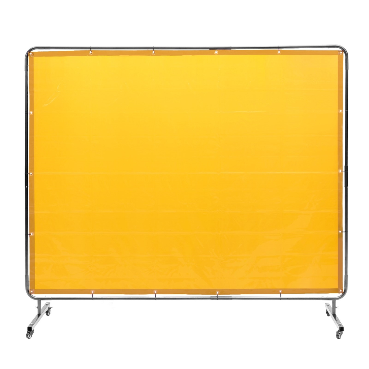 Welding Screen with Frame 6'x8' Welding Curtain Screen on 4 Wheels Yellow