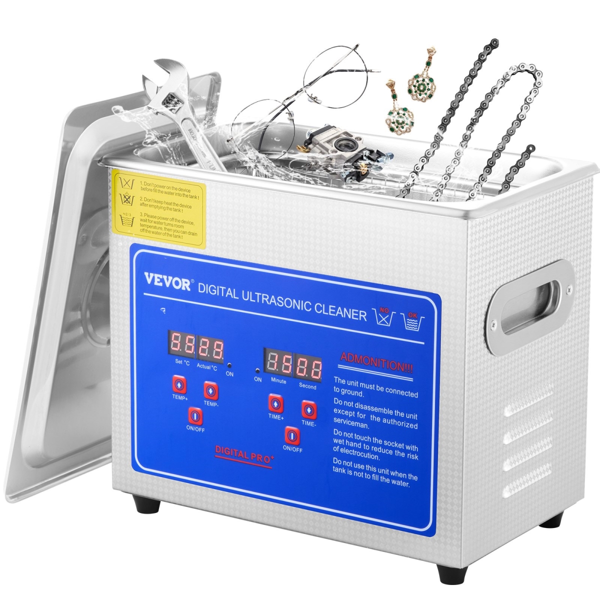 3 Liter Ultrasonic Cleaner with Digital Timer & Heater