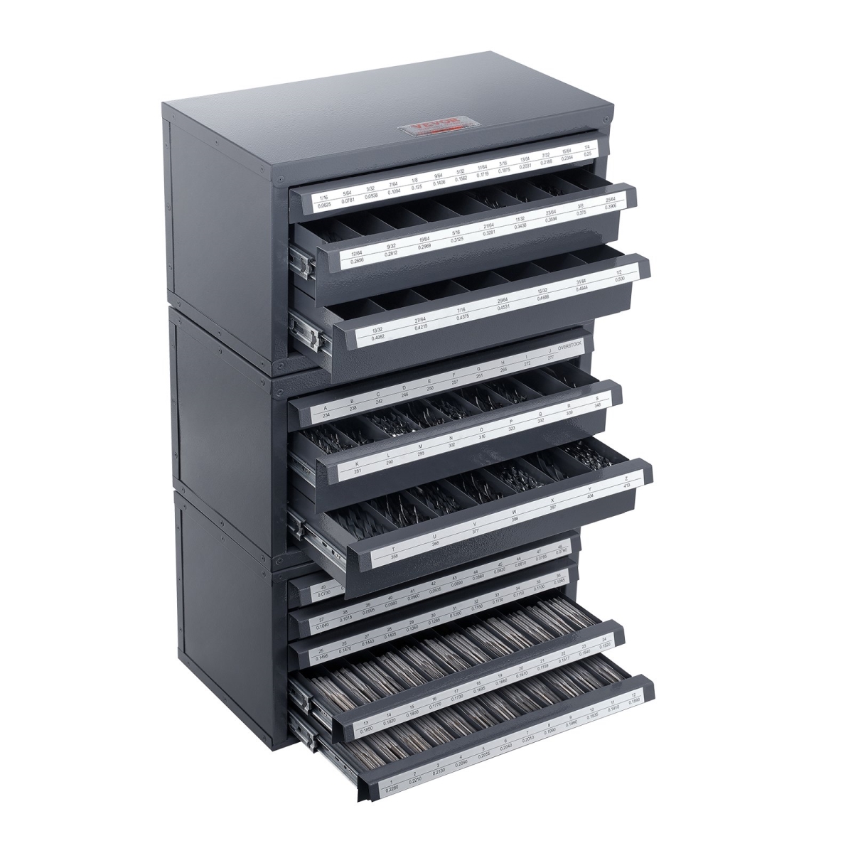 Drill Bit Dispenser Organizer Cabinet 3 Pieces Three-Drawer Five-Drawer, 3PK