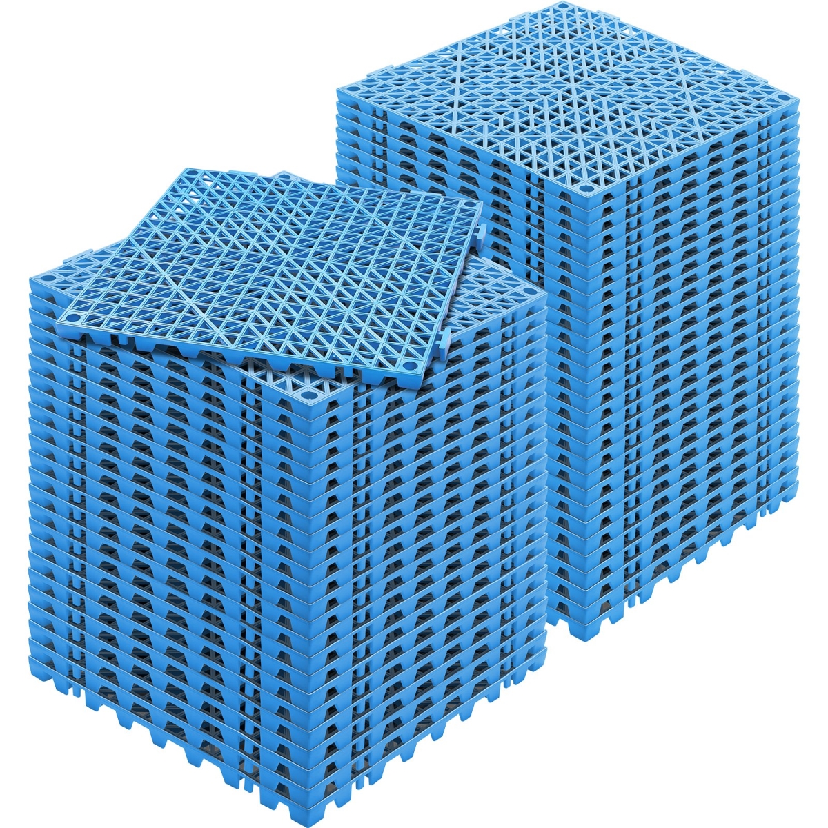 Interlocking Tile, Blue - 55 Piece