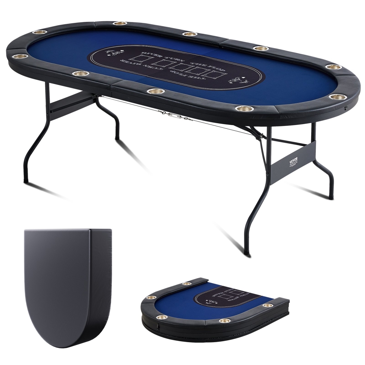 Picture of Vevor DZDTZDPKPZ105FRSBV0 10 Player Foldable Poker Table&#44; Red