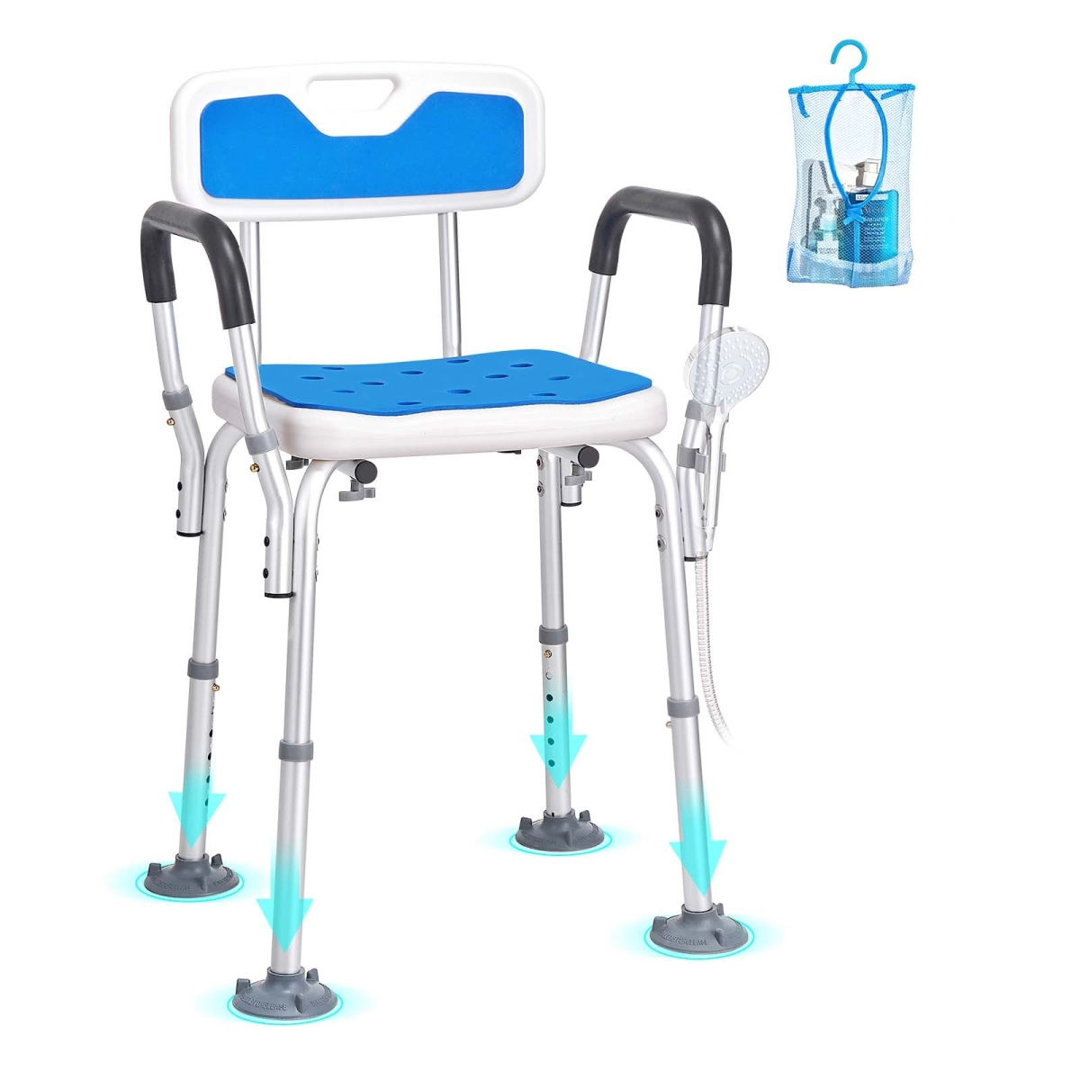 Picture of Vevor LYYFXLHJPESDDQG3MV0 Shower Chair Seat with Padded Arms & Back