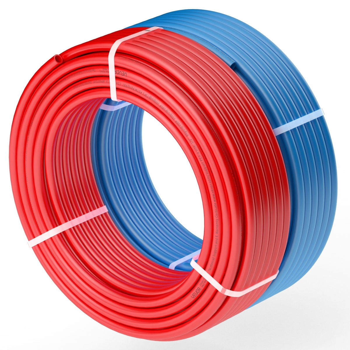 1/2" 2x100ft Blue and Red PEX-A Tubing/Pipe for Potable Water with Cutter