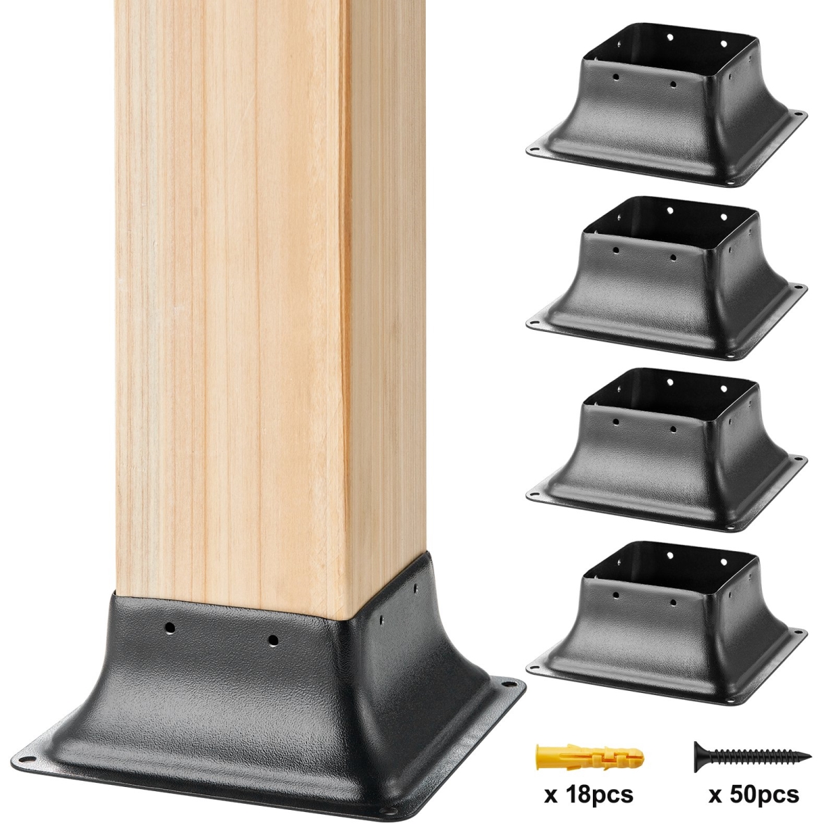 TTLZDZTG44YCEY3ENV0 3.6 x 3.6 in. 4 x 4 Post Base, 4 Piece