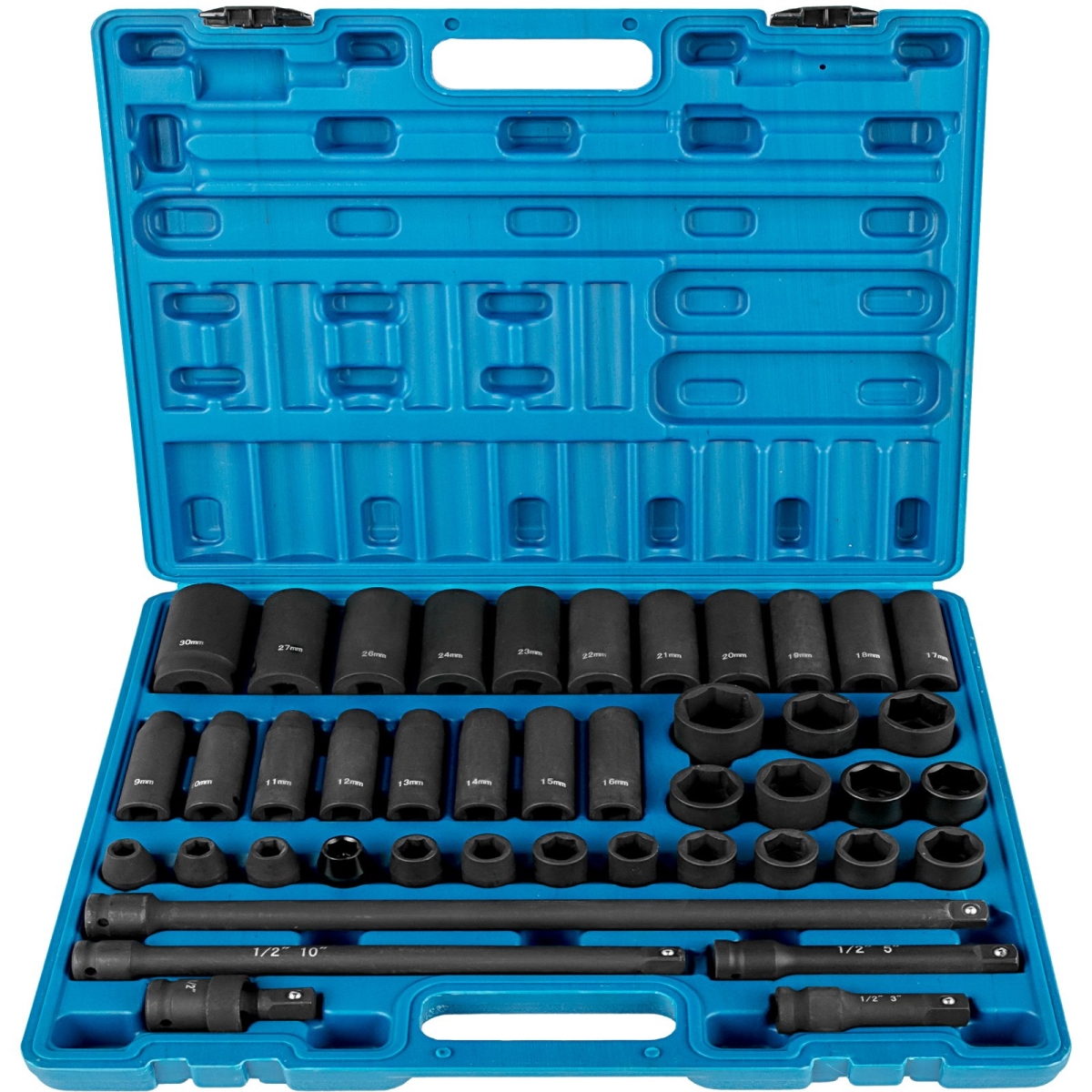 CJTT43PC12INZJ001V0 0.5 in. Impact Socket Set, 43 Piece