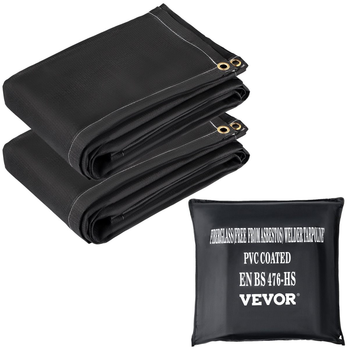 HTHSJBDD6X102TY0FV0 6 x 10 ft. Fire Emergency Blankets, Black - Pack of 2
