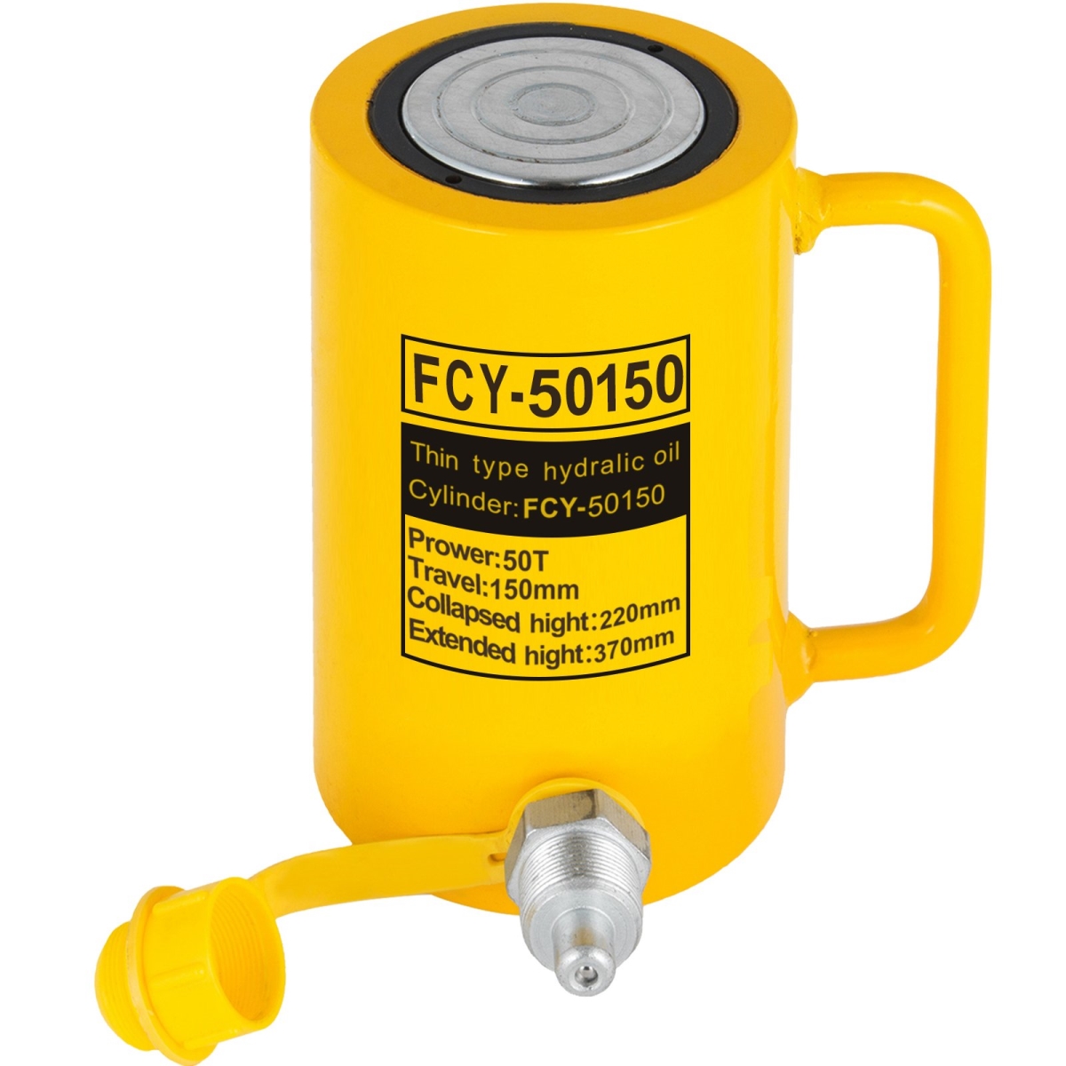 QJD50T150MMSXYY01V0 50-Ton 6 in. Stroke Hydraulic Cylinder Jack -  Vevor