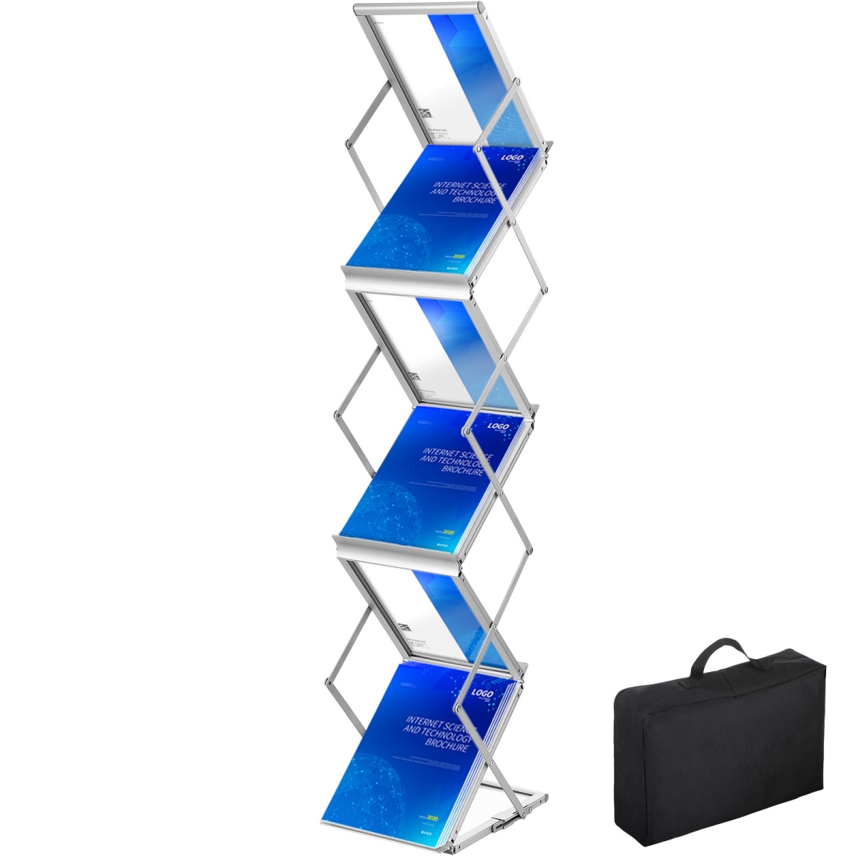 LHJJCZDSSM6A4NJPRV0 Pop up Aluminum Magazine Rack, Silver