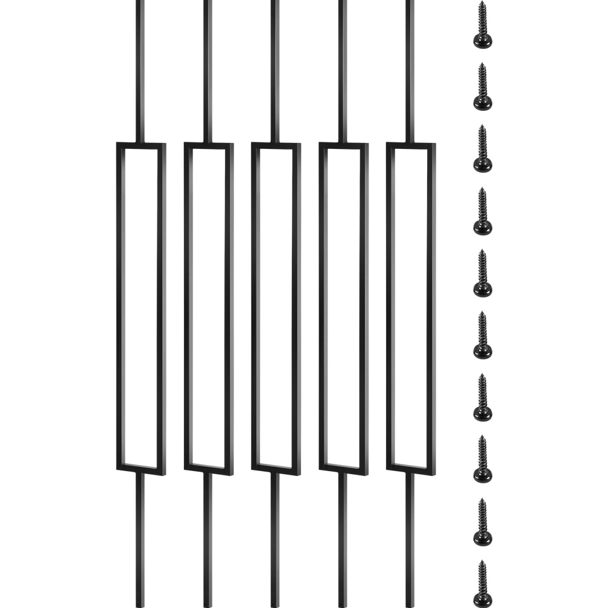 44 x 0.5 in. Staircase Baluster with Screws, Black
