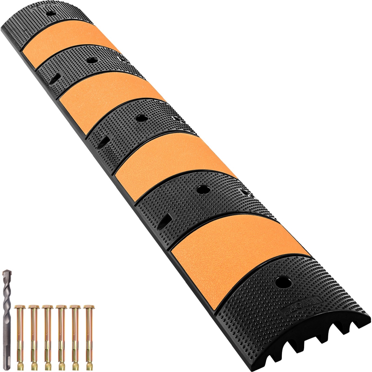 YCZDLCG721PCSMUYHV0 2-Channel Rubber Speed Bump, Black & Yellow
