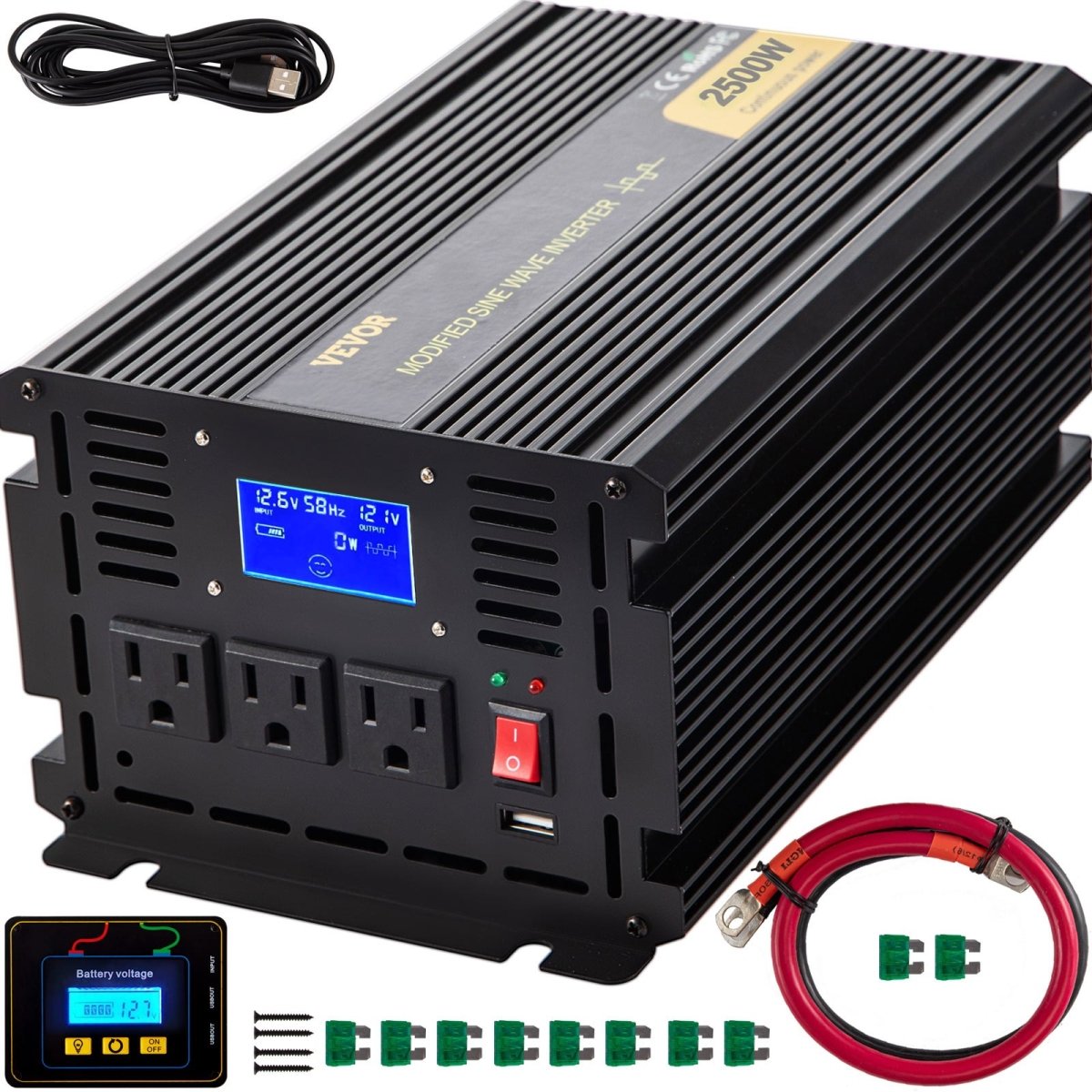 ZNB2K5-12-120BQTPV9 2500W Modified Sine Wave Inverter -  Vevor