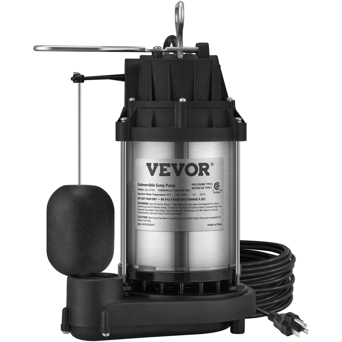 WSBBX05HP110V2M4TV1 0.5 HP Submersible Water Pump