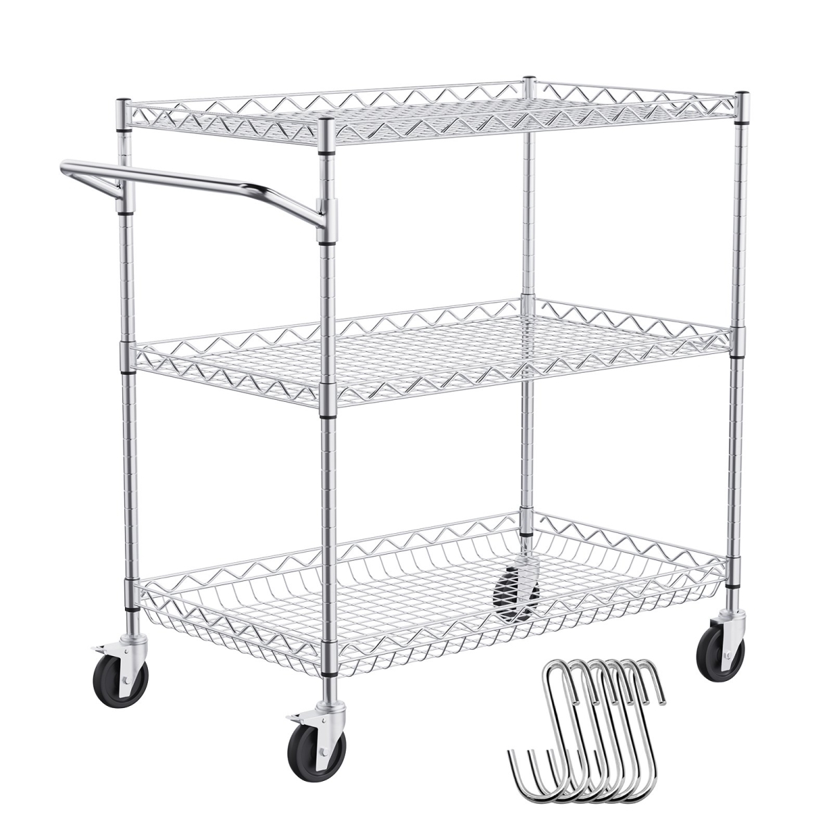 30 x 18 x 32.4 in. 3-Tier Utility Cart