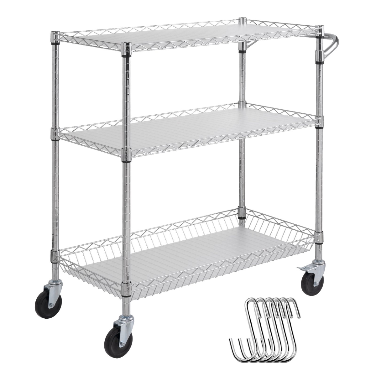 35 x 18 x 35.5 in. 3-Tier Utility Cart