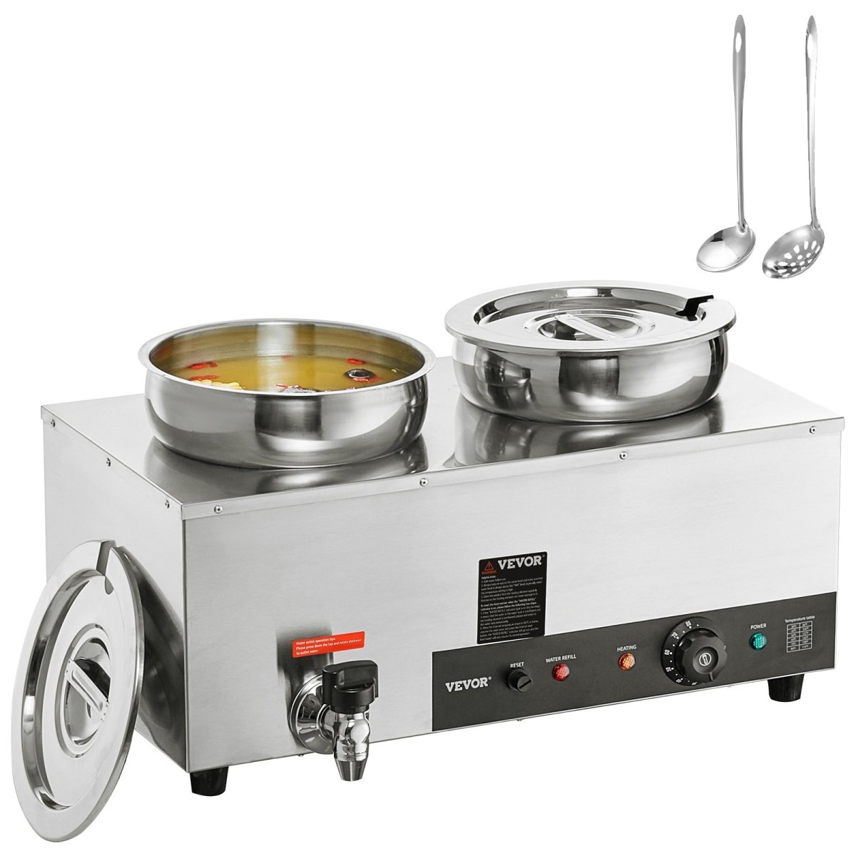 Picture of Vevor BW2274QT1200WGG9TV1 7.4 qt. Stainless Steel Electric Soup Warmer&#44; Silver