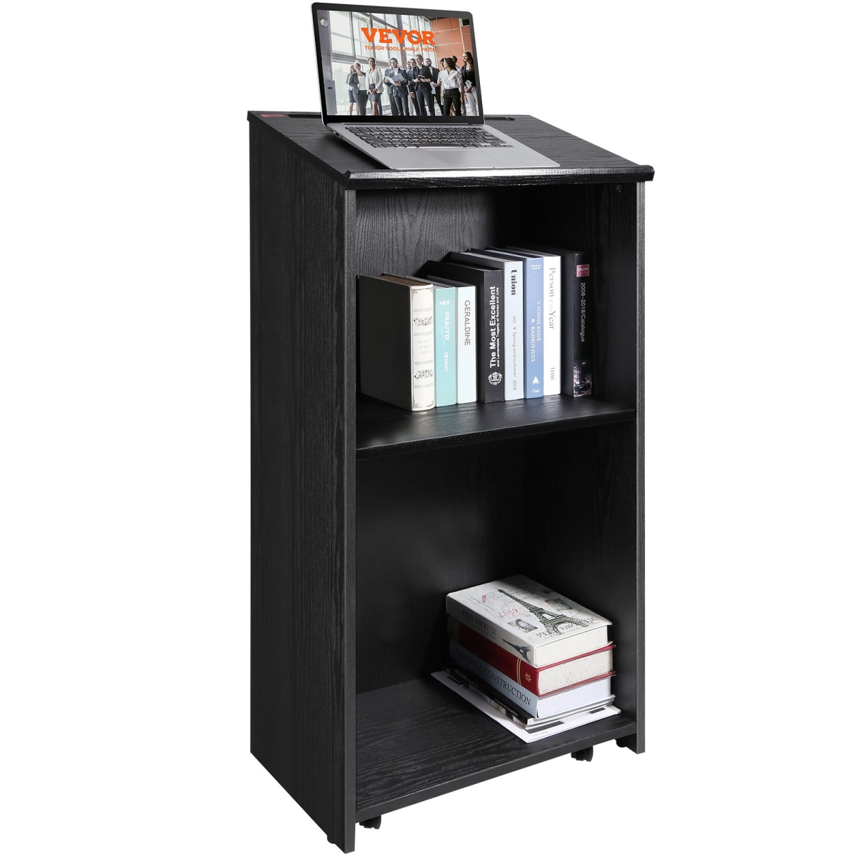CTSJTHSYMDF47ZN65V0 47 in. Hostess Stand with 4 Rolling Wheels, Black