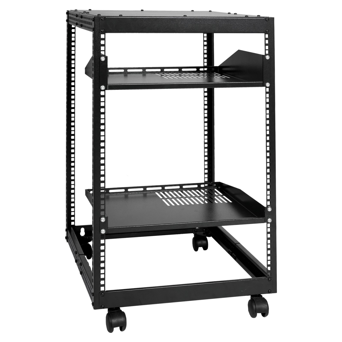 15U Open Frame Server Rack, Black